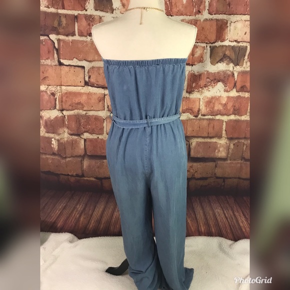 FOREVER 21 Strapless Chambray Jumpsuit - Picture 3 of 8